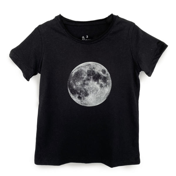 Black T shirt with Moon print