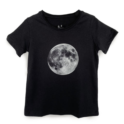 Black T shirt with Moon print
