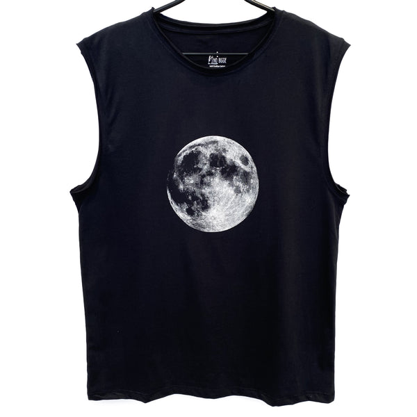 Black U Tank Shirt Moon